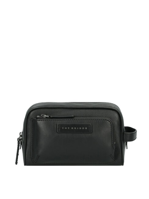 THE BRIDGE FILIPPO Kosmetiktasche aus Leder schwarz / mattes dunkles Ruthenium - Beauty-Case