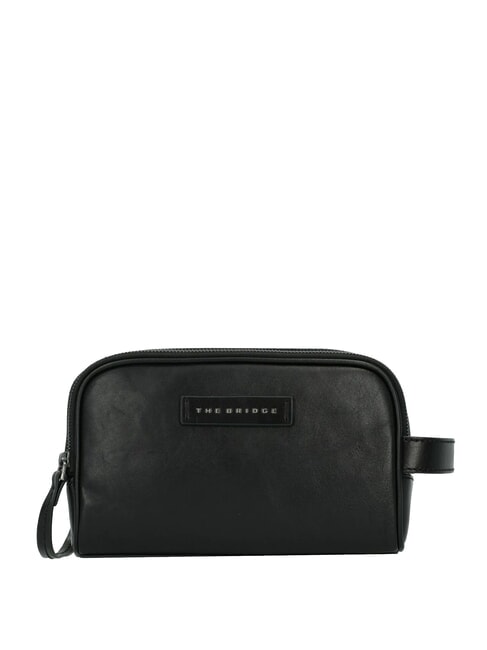 THE BRIDGE FILIPPO Kosmetiktasche aus Leder schwarz / mattes dunkles Ruthenium - Beauty-Case