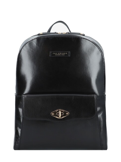 THE BRIDGE BARBARA Rucksack aus glattem Leder Schwarzes Gold - Damentaschen