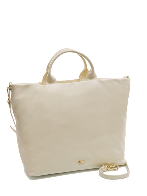 TOSCA BLU BEATRICE Ledertasche mit Henkel und Schultergurt Weißes Elfenbein - Damentaschen