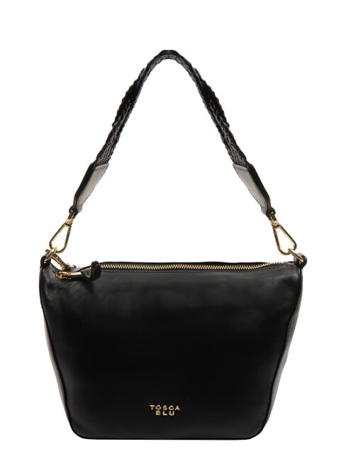 TOSCA BLU BEATRICE Ledertasche mit geflochtenem Griff Schwarz - Damentaschen