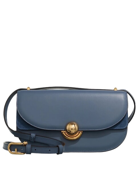 FURLA SFERA Umhängetasche aus Leder mit Klappe Denim - Damentaschen