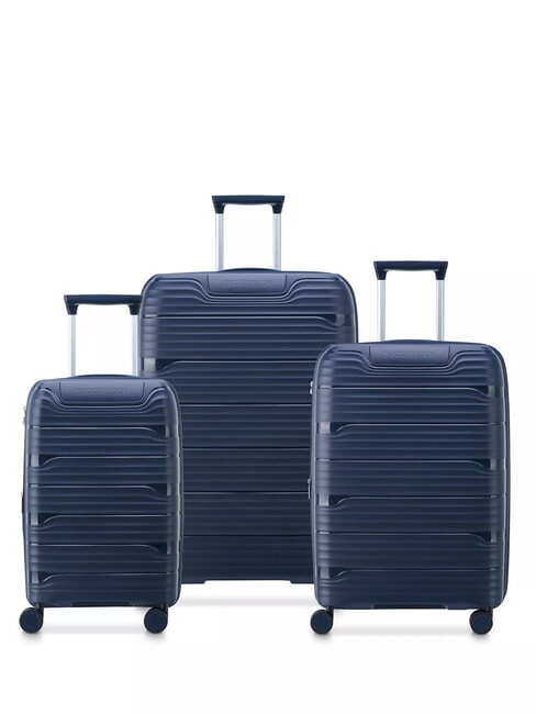 DELSEY SECURITECH DUNE Set mit 3 Trolleys: Kabine, mittel, groß, exp Blau - Trolleyset