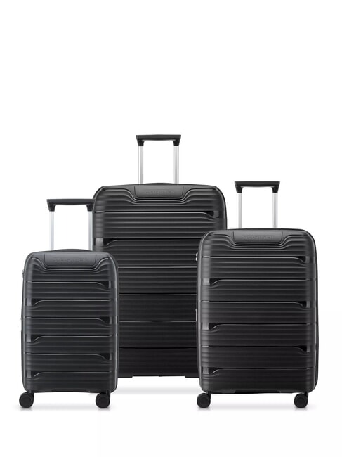 DELSEY SECURITECH DUNE Set mit 3 Trolleys: Kabine, mittel, groß, exp Schwarz - Trolleyset