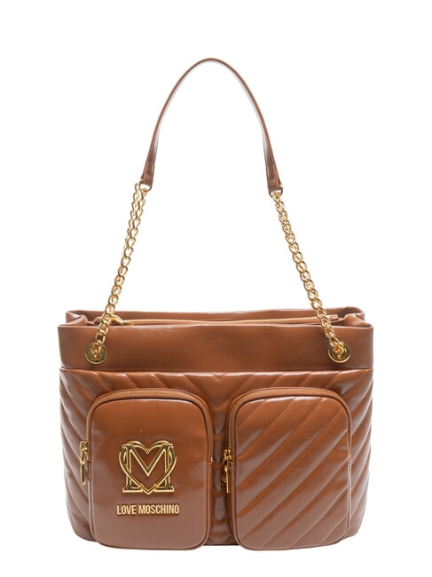 LOVE MOSCHINO CITY POCKETS Gesteppte Einkaufstasche Walnüsse - Damentaschen