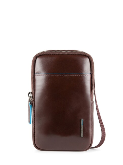 PIQUADRO BLUE SQUARE Handytasche aus Leder MAHAGONI - Umhängetaschen Herren