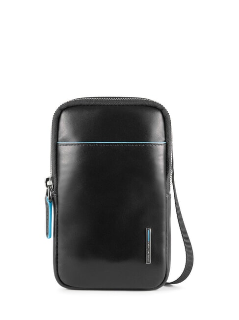 PIQUADRO BLUE SQUARE Handytasche aus Leder Schwarz - Umhängetaschen Herren