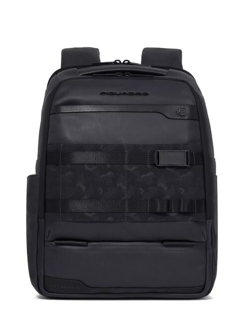 PIQUADRO FXP 14" Laptop-Rucksack aus Leder Schwarz - PC-Rucksäcke