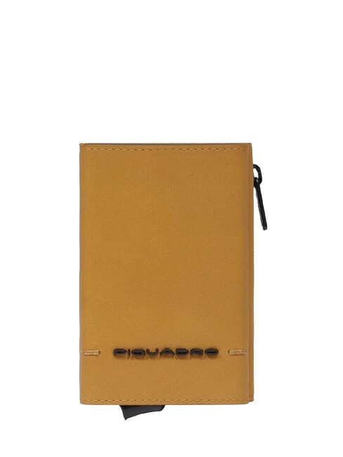 PIQUADRO KIRI Geldbörse mit Kartenhalter mit Druckknopf Gelb - Brieftaschen Herren