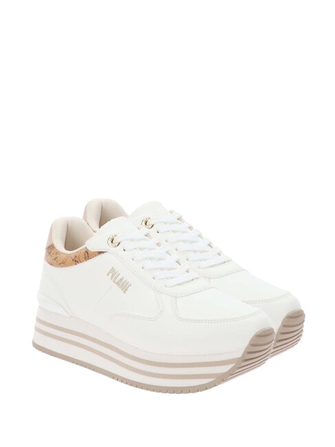 ALVIERO MARTINI PRIMA CLASSE GEO JR Plateau-Sneaker Weiß / Geo-Beige - Damenschuhe