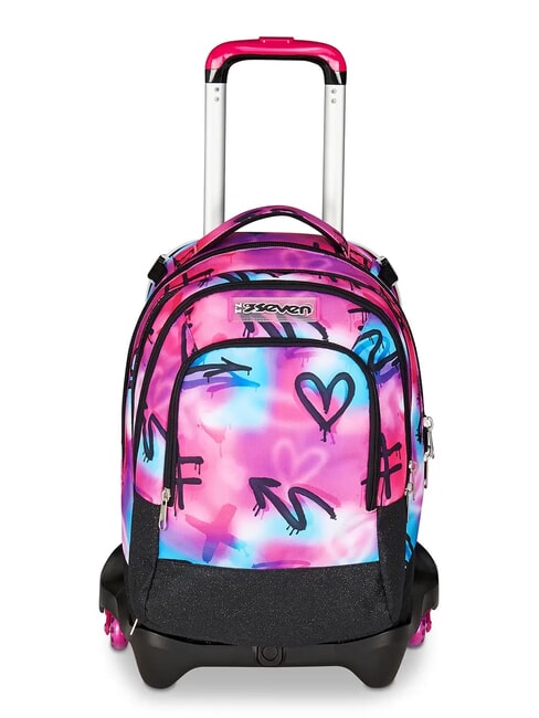 SEVEN PAINT GIRL JACK 3WD Trolley 2 abnehmbare Rucksäcke, 3 Räder RHODAMINROT - Rucksäcke mit Trolleyfunktion