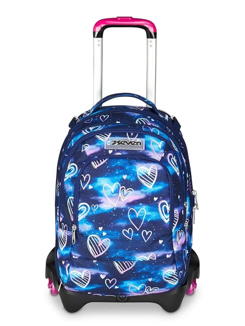 SEVEN GLOOMY HEART JACK 3WD Trolley 2 abnehmbare Rucksäcke, 3 Räder blautief - Rucksäcke mit Trolleyfunktion