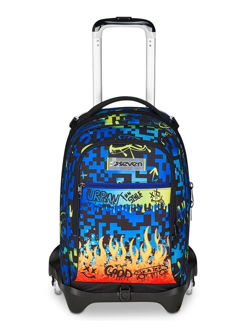 SEVEN SCRIBBLED FLAME JACK 3WD Abnehmbarer Rucksack-Trolley, 3 Räder KIEFERNNADEL - Rucksäcke mit Trolleyfunktion