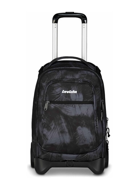 INVICTA PLUG FANTASY Abnehmbarer Trolley-Rucksack, Laptop-Halterung gebürstetes Schwarz - Rucksäcke mit Trolleyfunktion