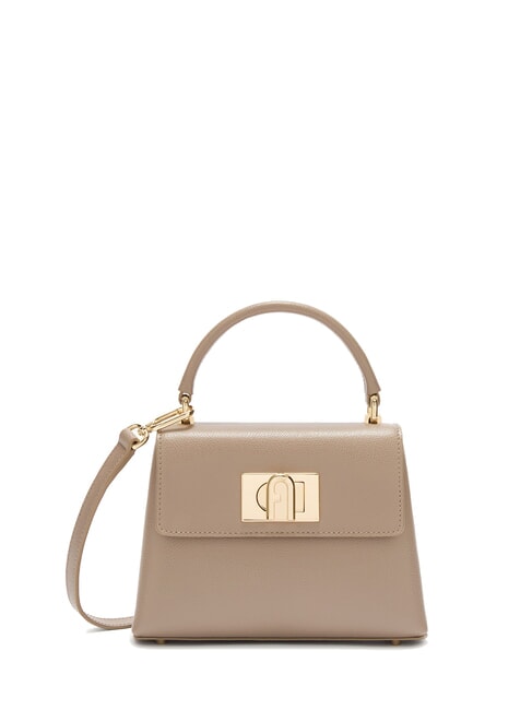 FURLA 1927 Mini-Handtasche mit Schultergurt aus Leder grauer Stuck - Damentaschen