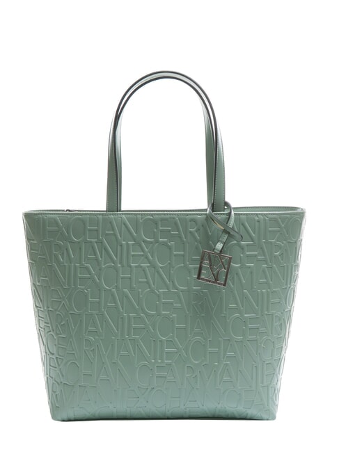 ARMANI EXCHANGE LOGO EMBOSSED Einkaufstasche mit Logo-Print Salbei - Damentaschen