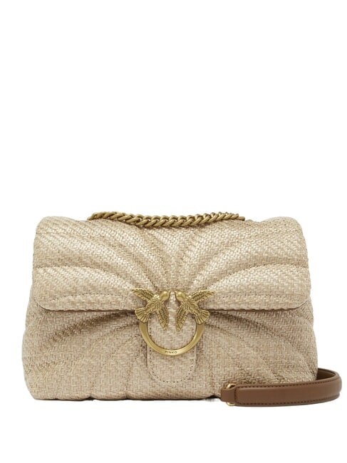 PINKO LOVE PUFF CLASSIC Umhängetasche Beige-Rauchgrau-Antikgold - Damentaschen