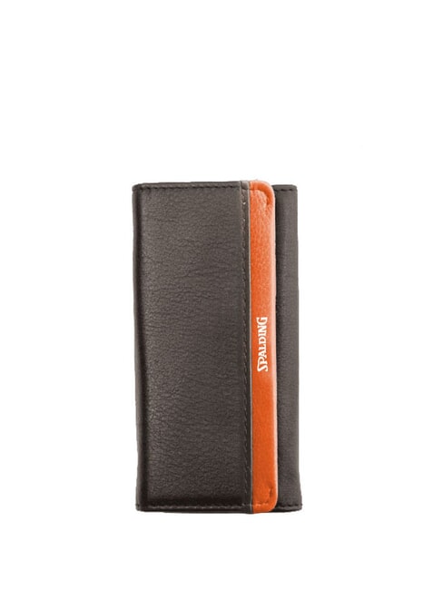 SPALDING STRIPE Schlüsseletui aus Leder braun/orange - Schlüsselanhänger und Schlüsseletuis