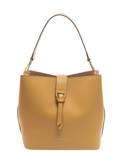 COCCINELLE ALBA Schultertasche aus gehämmertem Leder frisches Beige - Damentaschen