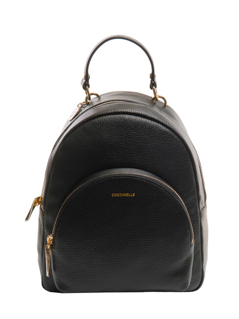 COCCINELLE ALPHA Rucksack aus gehämmertem Leder mit Tasche Schwarz - Damentaschen