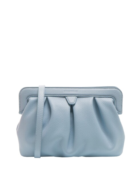 COCCINELLE DILETTA SOFT Clutch aus gehämmertem Leder Nebelblau - Damentaschen