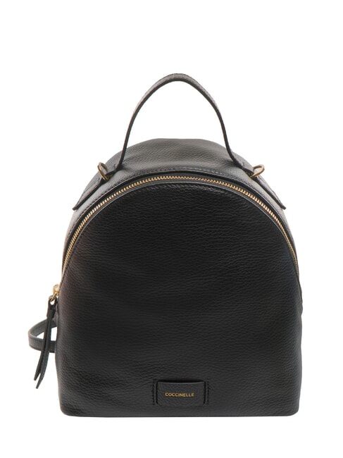 COCCINELLE VOILE Mini-Rucksack aus gehämmertem Leder Schwarz - Damentaschen