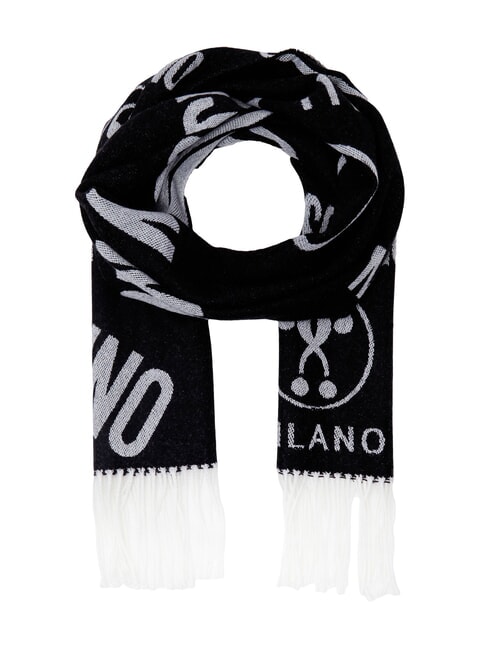 MOSCHINO JACQUARD Schal mit Fransen Schwarz - Schals