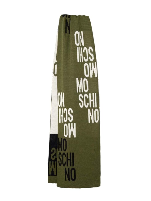 MOSCHINO LOGO BICOLOR Schal aus Wollmischung Olive - Schals