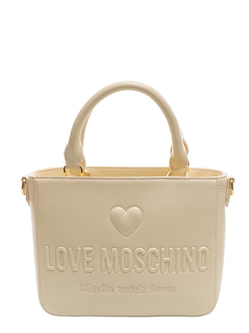 LOVE MOSCHINO MADE WITH LOVE Mini-Handtasche mit Schultergurt Elfenbein - Damentaschen