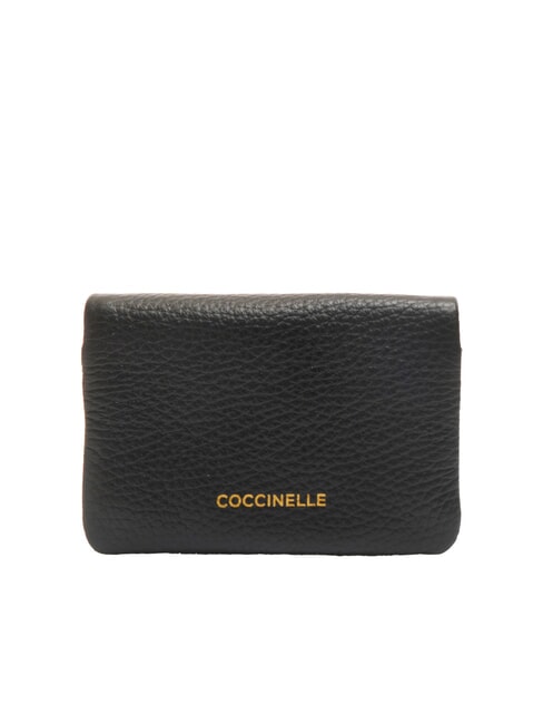COCCINELLE SOFTY Kartenetui aus gehämmertem Leder Schwarz - Brieftaschen Damen