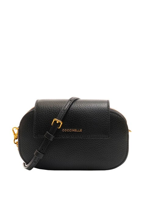 COCCINELLE FAINT Mini-Tasche aus gehämmertem Leder Schwarz - Damentaschen