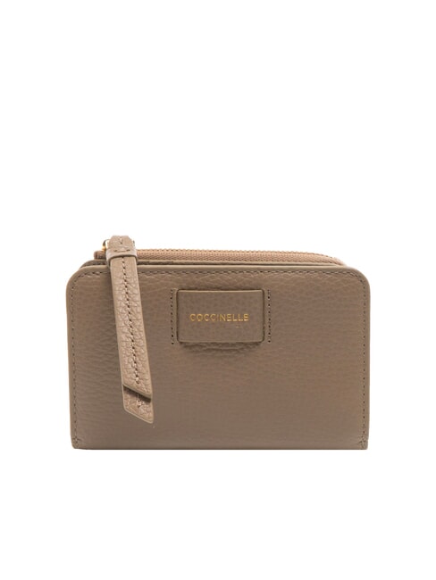 COCCINELLE VOILE Mittelgroße Brieftasche aus gehämmertem Leder warmes Taupe - Brieftaschen Damen