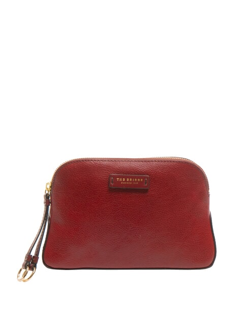 THE BRIDGE CARLOTTA Kosmetiktasche aus Leder Johannisbeere / Gold - Beauty-Case