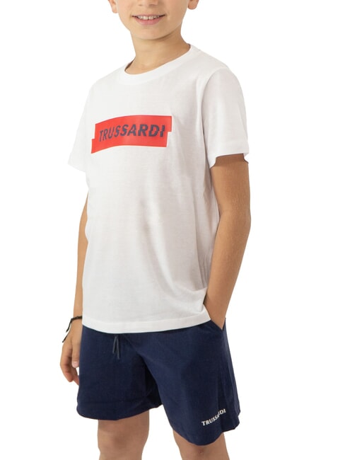 TRUSSARDI TOMMES Set aus T-Shirt und Bermudashorts weiß/meerblau - Trainingsanzüge für Kinder