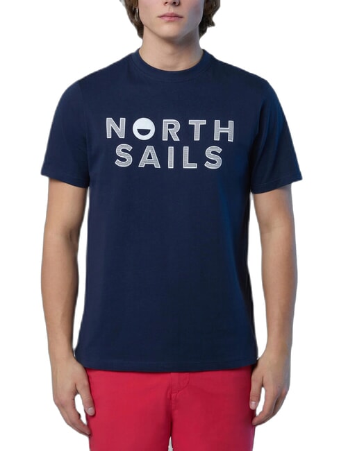NORTH SAILS LINE PRINT Baumwoll-T-Shirt mit Maxi-Print Navy blau - Herren-T-Shirts
