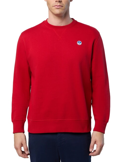 NORTH SAILS ROUND LOGO Sweatshirt mit Rundhalsausschnitt aus Baumwolle rote Lava - Sweatshirts Herren