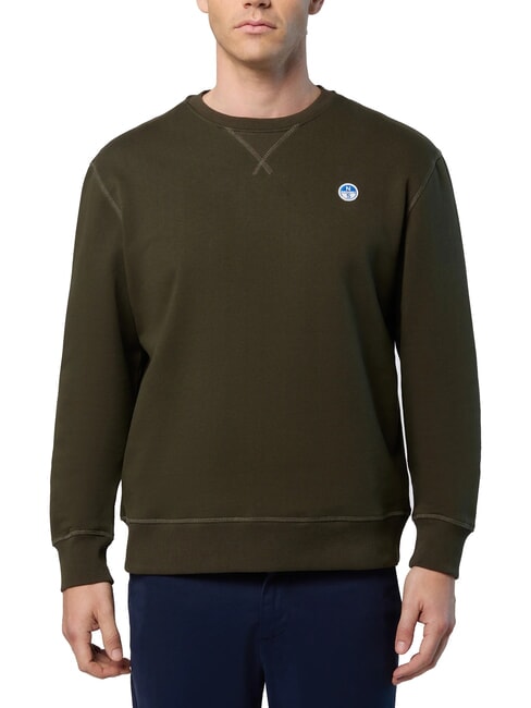 NORTH SAILS ROUND LOGO Sweatshirt mit Rundhalsausschnitt aus Baumwolle Waldgrün - Sweatshirts Herren