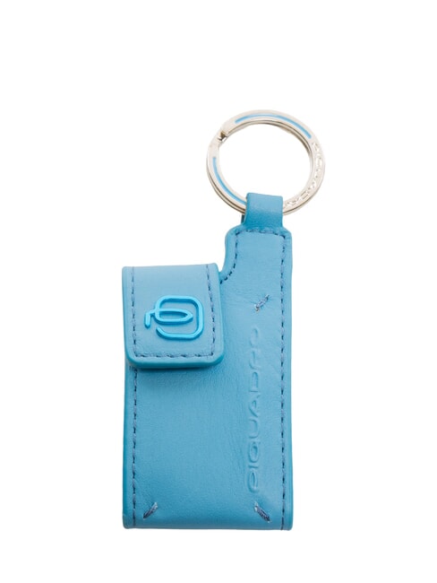 PIQUADRO BLUE SQUARE Schlüsselanhänger / Adresshalter aus Leder  Himmelblau - Schlüsselanhänger und Schlüsseletuis