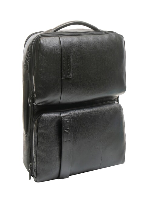 PIQUADRO P15 PLUS Lederrucksack für 17" PC Schwarz - PC-Rucksäcke