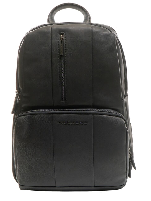 PIQUADRO URBAN BTOB 14" Laptop-Rucksack aus Leder Schwarz - PC-Rucksäcke