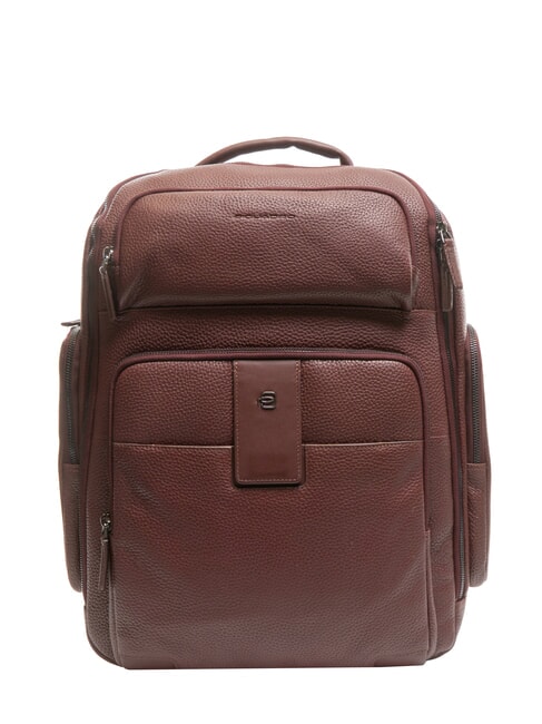PIQUADRO ILI 15,6" Laptop-Rucksack aus Leder Burgunder 2 - PC-Rucksäcke