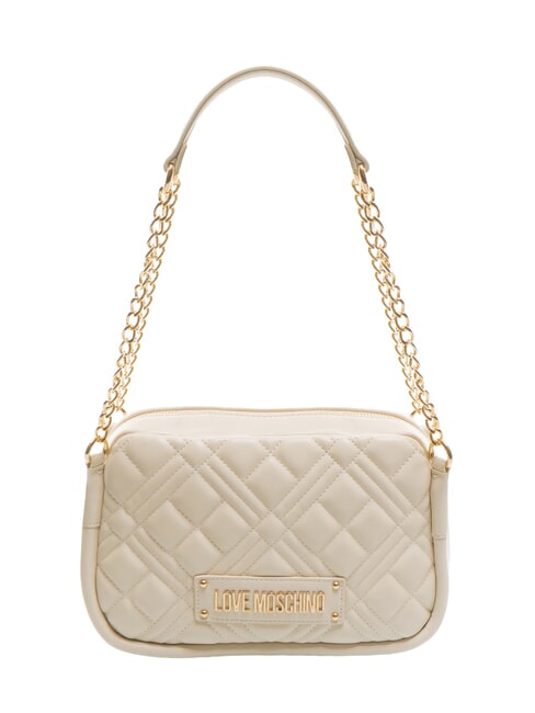 LOVE MOSCHINO QUILTED Schultertasche mit Kettengriff Elfenbein - Damentaschen