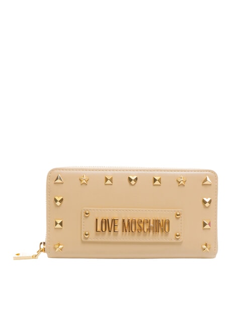 LOVE MOSCHINO BORCHIE Geldbörse mit Rundum-Reißverschluss Beige - Brieftaschen Damen
