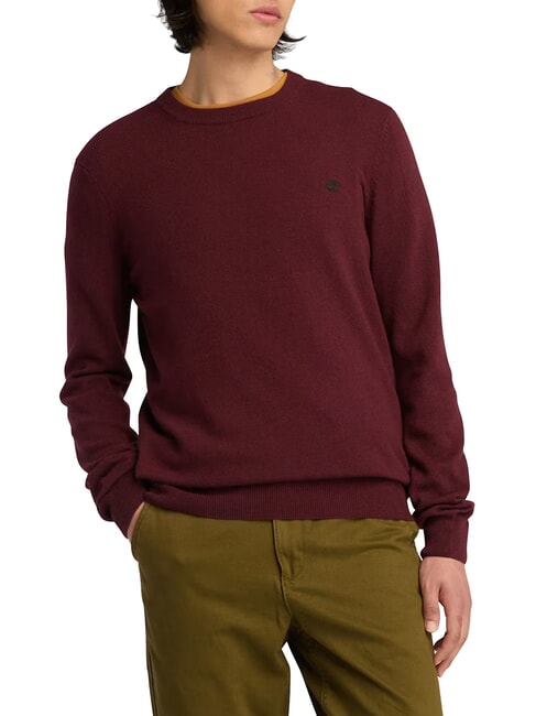 TIMBERLAND KNOX RIVER Pullover mit Rundhalsausschnitt gelbbrauner Portwein - Herrenpullover