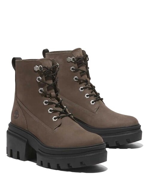 TIMBERLAND EVERLEIGH MID  Hohe Stiefeletten aus Leder mittelbraunes Nubuk - Damenschuhe