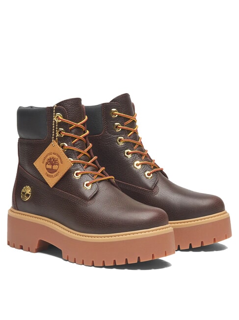 TIMBERLAND STONE STREET  Hohe Stiefeletten aus Leder dunkelbraunes Vollnarbenleder mit schwarzem - Damenschuhe