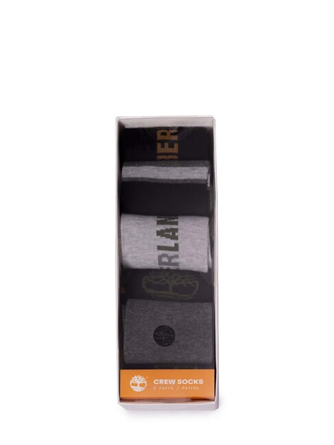 TIMBERLAND CREW SOCK 6 Paar Socken SCHWARZ - Herrensocken/Herrenstrümpfe