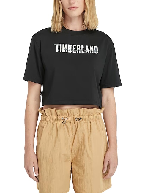 TIMBERLAND CROPPED Baumwoll-T-Shirt SCHWARZ - T-Shirts und Tops für Damen