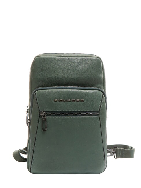 PIQUADRO RHINO One-Shoulder-Rucksack aus Leder GRÜN - PC-Rucksäcke