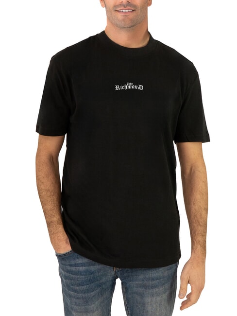JOHN RICHMOND SANGARIS Baumwoll-T-Shirt mit Logo schwarz/grau meliert - Herren-T-Shirts